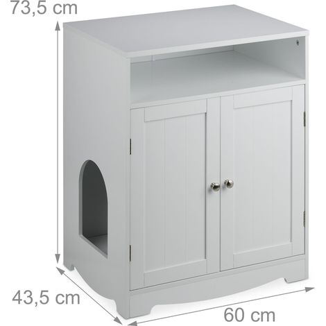 Pratico mobile coprilettera per gatti da salotto 70 x 45 x 45 cm con facile accesso atmosfera accogliente in legno bianco 130016127