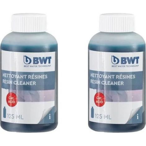 Detergenti per resine - BWT - Stericlean - Pulisce efficacemente le resine scambiatrici di ioni dell'addolcitore - 2 x 125ml