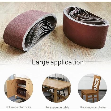 Sanding Belt 75 x 533 mm Sander Belt – Sanding Belts (80/120/150 Grits) for Belt Sanders, for Wood