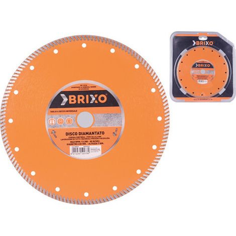 Disco de diamantes Brixo Ø230 mm – Corona continua de 7 mm – Corte universal sin brida