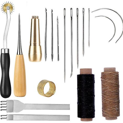 cuir Outils Kit Dequantit Voir Le Graphique Rparation  La Main Artisanat Cuir Fil Cir 8 Couleur Avec Aiguilles  Coudre Ciseaux Ruban  Mesurer Pour (1/5)