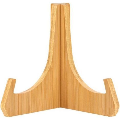 Supports Assiettes Decorative, Supports à Assiettes 6 Pouces, Support Cadre Photo en Bambou, Chevalets de Table, Support Décoratif pour Plat, Assiette, Livre, Photo, Plaque (1 Pièce) (1/5)