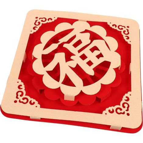 3pièces Décoration De Bureau Avec Personnages Fu Ornements Festifs Pour Printemps Décorations Intérieures Créatives Et Colorées Pour Nouvel An Chinois (1/5)
