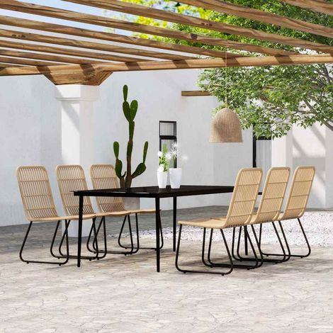 vidaXL Ensemble à manger de jardin 7 pcs Chêne (1/5)
