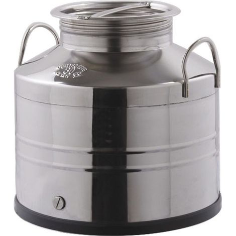Fusto alimentare basso in acciaio inox - Capacità: 30 litri, Misure: 373x364