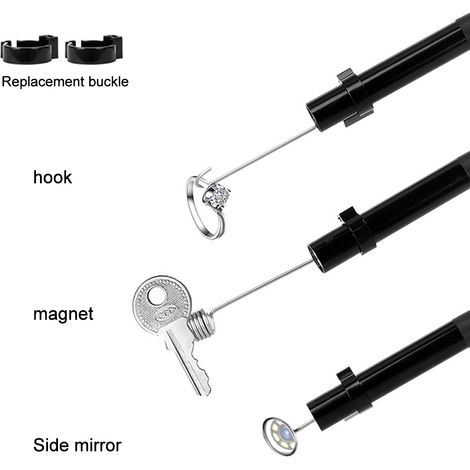 Nouvel endoscope industriel P40 de 8 mm de diamètre, à 8 illuminateurs, avec câble rigide de 5 mètres, étanche 1080P et écran. (1/5)