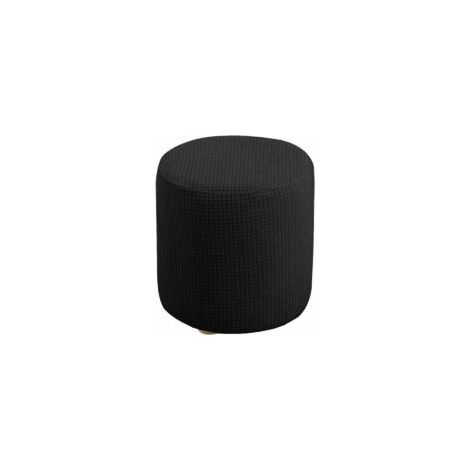 Housse de Pouf Ottomane Carrée/Rond Extensible, Housses de Repose-Pieds en Jacquard Doux pour protéger Le Repose-Pieds, Housse de Pouf avec Fond élastique ( Color : noir , Size : 30x30cm ) - Crezuo (1/4)