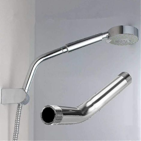 Pommeau de douche en acier inoxydable avec rallonge, fixation murale (1/4)