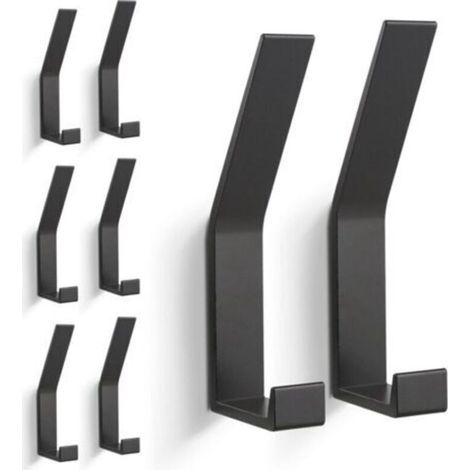 8 PCs Patères, Porte Manteau Mural (Vis Invisibles), Crochet Porte Manteau Moderne pour Vestes, Manteaux, Vêtements, écharpes, Sacs à Main et Plus (Noir)