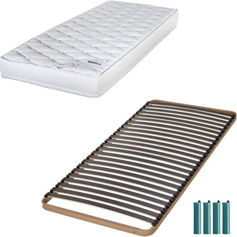Matelas mousse + Sommier métal C224 90x190 Marly - Hauteur 15 cm - Soutien ferme (1/5)