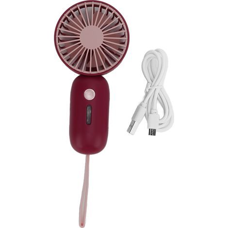Wiederaufladbarer Mini-USB-Taschenventilator mit 3 Geschwindigkeitsstufen und Handschlaufe für den Einsatz im Freien, zu Hause und im Büro (1/5)