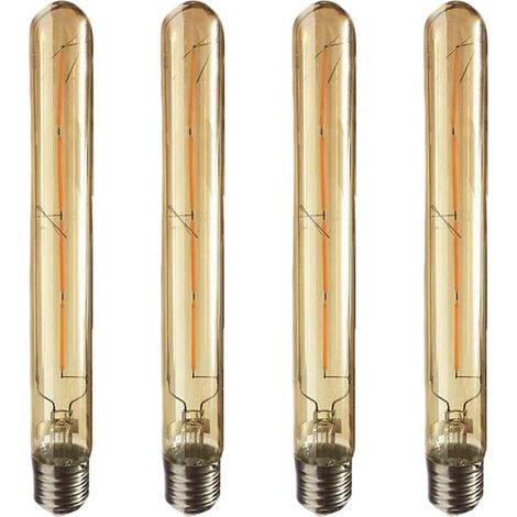 Lot de 4 Ampoules LED E27 Edison Vintage Filament Décorative 4W 220-240V Blanc Chaud 2700K Verre Ambré - Éclairage Antique Nostalgique
