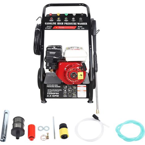 Nettoyeur haute pression à essence – 7 HP – 2200 PSI – 5 buses incluses – Machine lavage jardin – Puissante