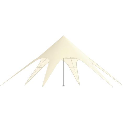 Tente de jardin XXL en étoile bâche anti-pluie voile d'ombrage 10 x 10 x 4 m polyester haute densité 210D beige