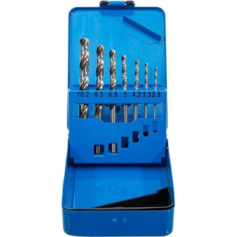 Jeu de Forets Hélicoïdaux HSS 7 pcs - Forage 2,5 à 10,2 mm - Acier Haute Vitesse, Précision et Durabilité - D-Work (1/5)