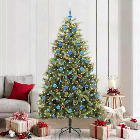 Teenpull – Künstlicher klappbarer Weihnachtsbaum mit Tannenzapfen 210 cm (1/5)