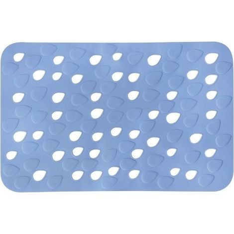Tapis Fond de baignoire PVC DROPS 35x53cm Bleu Spirella (1/3)