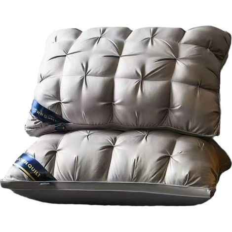 Lot de 2 oreillers de luxe 48 x 74 cm comme en hôtel 5 étoiles, soutien cervical pour sommeil profond, oreiller anti-affaissement (1/2)