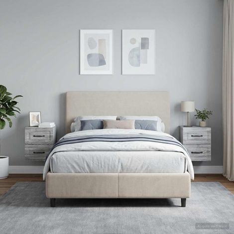 vidaXL Wall-Mounted Bedside Cabinet 2 pcs Grey Sonoma (1/5)