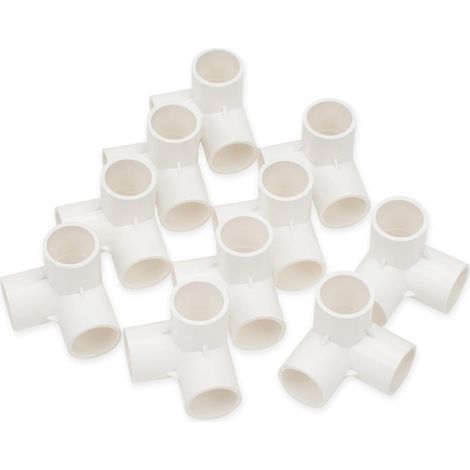 10 Pcs 20MM (1/2") Connecteur en T cubique à 3 voies PVC-U Raccord coudé Raccordement Connecteur tuyau d'eau de jardin Raccordement (1/4)