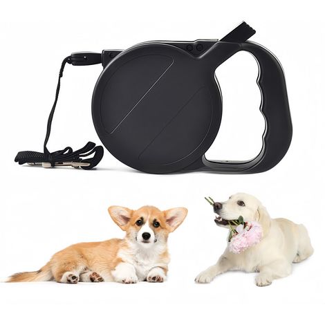 Laisse Rétractable pour Chien,Animaux de Compagnie Tracteur,Laisse pour Chien Enrouleur 8m,Longe pour Extensible avec Cordes de Collier pour Le Dressage et la Promenade (1/5)