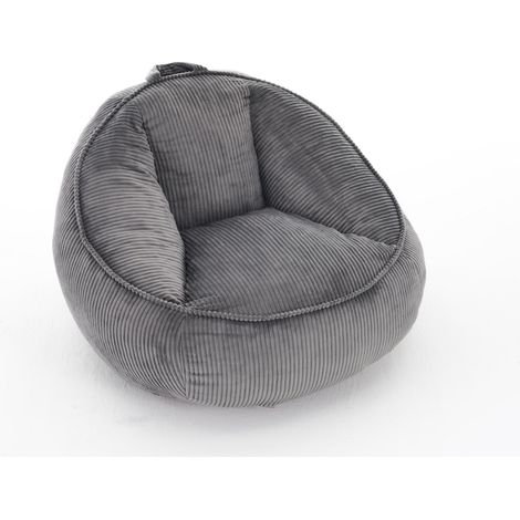 Sitzsack mit Rückenlehne aus Cord, Memory-Schaum, Hellgrau, MODENUIT (1/5)