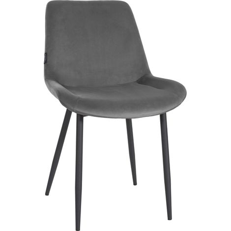 Silla de comedor Victoria con funda de terciopelo Gris (1/5)