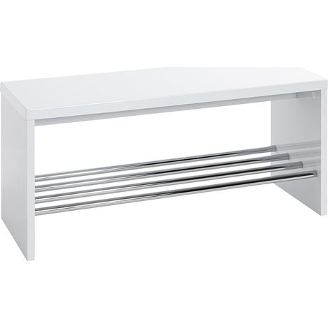 HAKU Möbel Panca per scarpe cromo, bianco, MDF, metallo - Dim. L 81 cm x A 40 cm x P 30 cm, Stile Moderno (1/5)