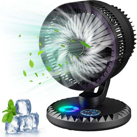 Ventilateur de table USB, mini ventilateur portable silencieux, rotation à 90°, 3 vitesses, petit ventilateur puissant pour le bureau, la maison, les voyages et le camping (noir)