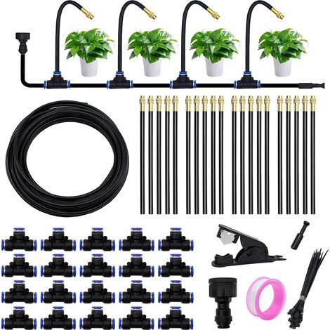 Systeme Irrigation Jardin, Kit de Système d’Irrigation avec Buse Réglable, Système d’Irrigation Automatique de Jardin à 360°, Arrosage pour Jardin, Cour, Pelouse, Serre (20 m / 65.6 ft) (1/5)