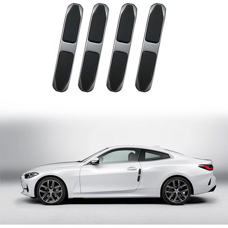 Lot de 4 protections de portières, bords métalliques et pare-chocs en PVC, autocollants anti-rayures pour véhicules, accessoires extérieurs universels pour voitures, camions et SUV - Noir (1/5)