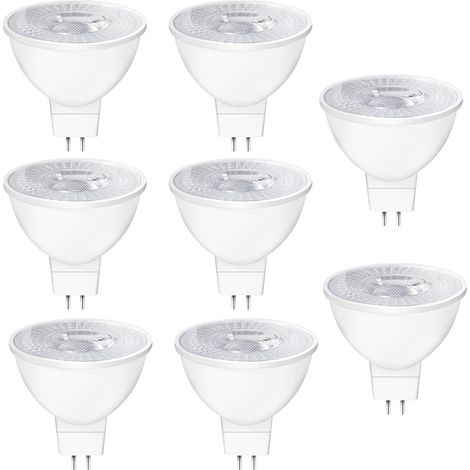 Lampadine LED GU5.3 MR16 12V, 5W equivalenti a una lampada tradizionale da 50W, bianco caldo 2700K, 550LM, angolo di 38°, lampadine LED MR16 Spot 12V AC/DC non dimmerabili, lampada riflettore, confezi
