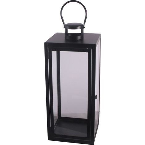 TrendLine Deko-Laterne Metall 44 x 18 cm schwarz Laterne
