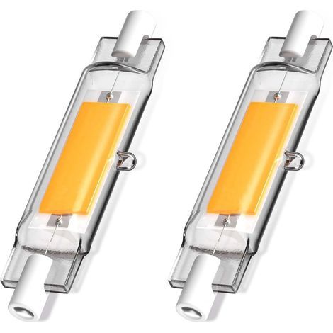 5W R7s 78MM Ampoule LED de J78 COB filament, 500 lumens 360 degrés, ampoule halogène 30W 48W 50W équivalent, parfait pour maison, cuisine, pièce, balcon, bureau etc(2pcs, Lumière du jour 4000K) (1/5)