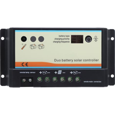 Régulateur solaire plastique double batterie pour camping-car, chargeur 8 broches RJ45 EPIPDB-COM 12/24VDC (DB-20A)