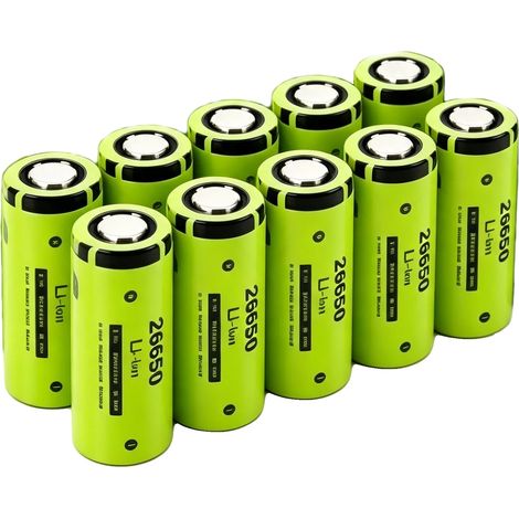 Batería recargable de iones de litio, alta capacidad de 5000 mAh, energía confiable, 26650-10 unidades (1/2)