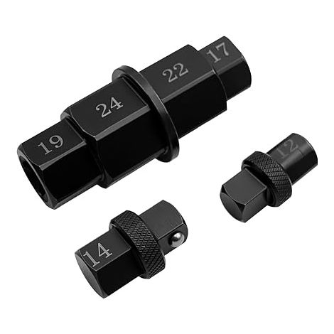 Outil pour Axe de Roue de Moto, Douille Hexagonale, Outil pour Arbre de Roue de Moto, Clé à Douille Hexagonale pour Axe de Roue, pour Axes de 12mm, 14mm, 17mm, 19mm, 22mm et 24mm (1/5)