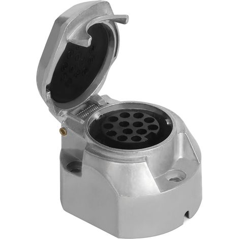 Adaptateur de prise de remorque 13 broches en alliage d'aluminium - Convient pour les attelages de remorque, bateaux, caravanes - 13 broches (1/5)