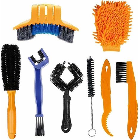 Nettoyage Chaîne Vélo,Brosse Nettoyage Moto,Bicyclette Outil de Nettoyage,Kit de Nettoyage pour Vélos,Brosse Chaine Moto,Brosse à Engrenages,Brosse VTT Chaine (A) (1/5)