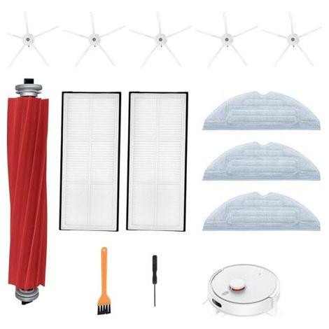 Kit De Remplacement Pour Roborock S7 T8Plus T7s S7 Maxv Ultra S8 Pro Ultra Aspirateur Robot, 1 Brosse Principale 5 Brosse Latérale