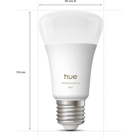 Philips Hue White Ambiance A60 – Ampoules connectées E27 810 lm (Pack 4)
