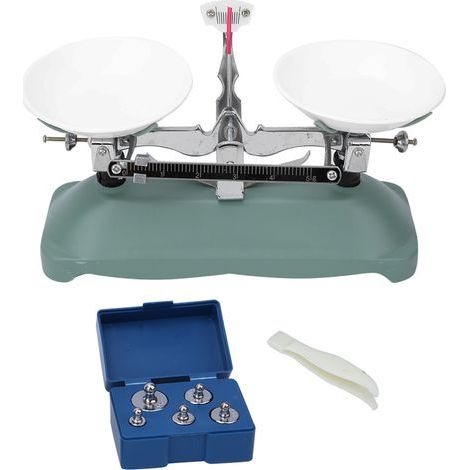 Balance mécanique avec plateaux et poids pour expériences de chimie et physique, kit 100g (1/5)