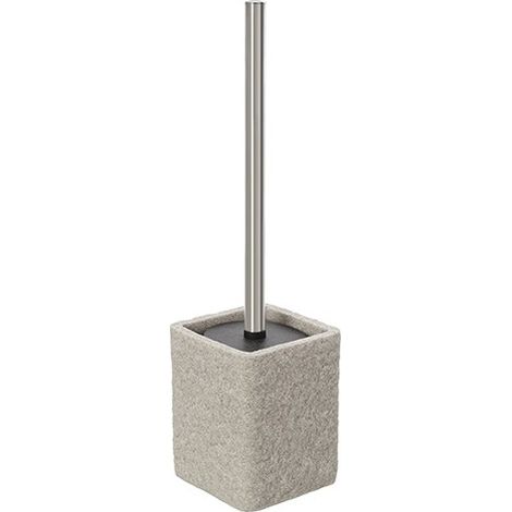 Porta scopino bagno in poliresina beige effetto pietra Linea Sabbia Feridras