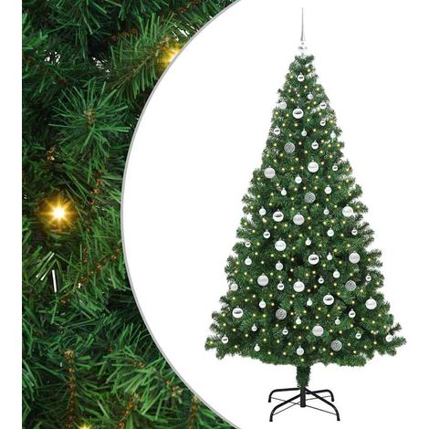 Árbol de Navidad artificial Verde 210 cm PVC y Acero y Plástico vidaXL