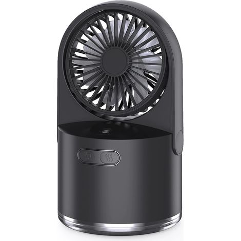 Mini ventilateur de bureau portable USB avec brumisation rafraîchissante, 3 vitesses réglables, 7 couleurs de veilleuse pour la maison, le bureau, l'extérieur et les voyages.