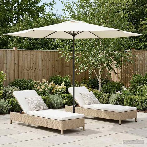 Paraguas de Jardín con Base 300 x 300 cm Poliéster Rectangular
