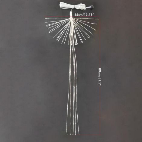 Guirlande lumineuse LED fil de cuivre étoile feu d'artifice décorative étanche IP65 avec télécommande pour jardin cour extérieur (1/5)