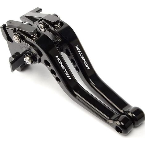 Pour Ducati Monster 400 620 659 695 696 795 796/ S2r 800 : levier de frein et d'embrayage court réglable 6 positions en alliage d'aluminium usiné CNC (gris) – Noir (1/5)