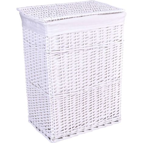 Cesto in vimini bianco 72 L (1/5)