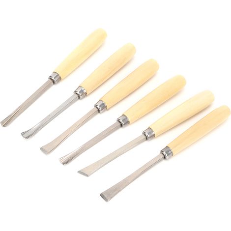 Ensemble de 6 ciseaux à bois, outil de sculpture, ciseau à graver, couteau, outils de menuiserie (1/5)